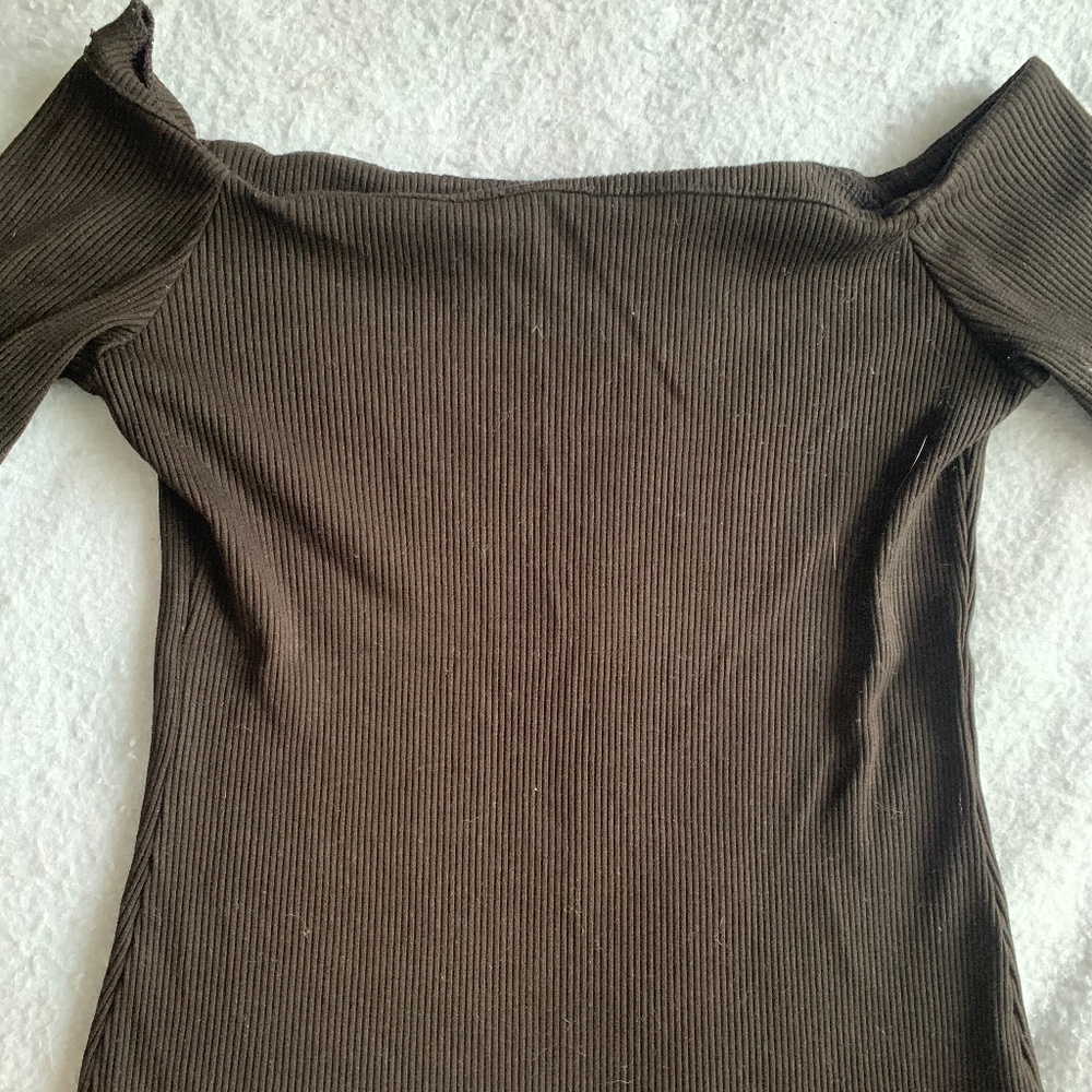NWOT Zara | Black Ribbed Cut